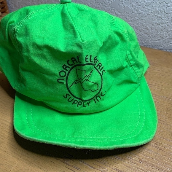 Normal Electric Supply Inc Lime Green Vintage Hipster Snapback Hat - Picture 1 of 13